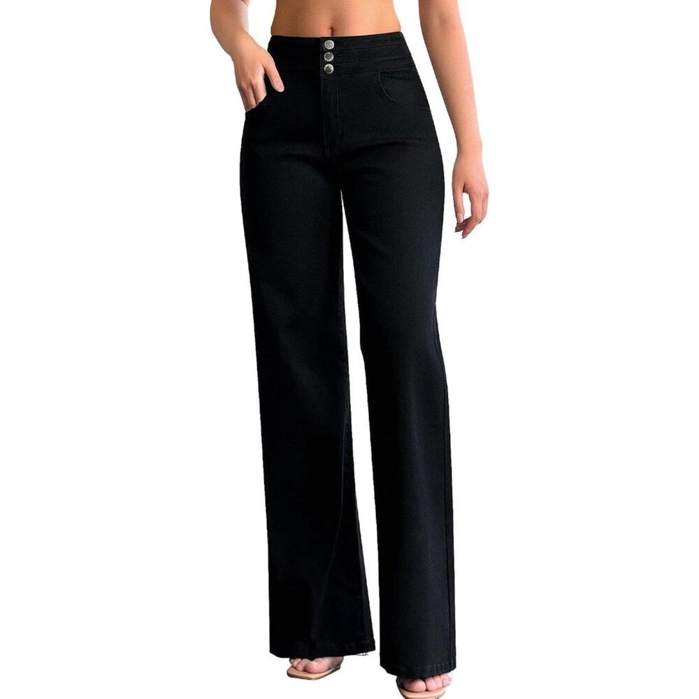 Brand New Roswear Women’s High-Waisted Wide-Leg Baggy Jeans – Size XL